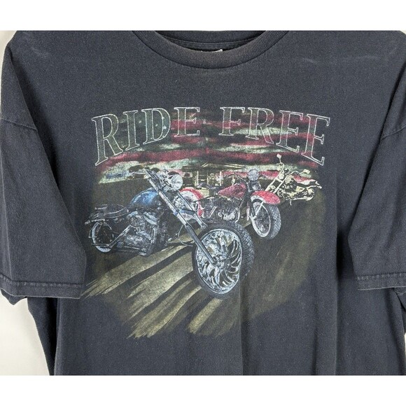 Y2K Biker Graphic T-Shirt / Black / Size 2XL - Picture 2 of 4
